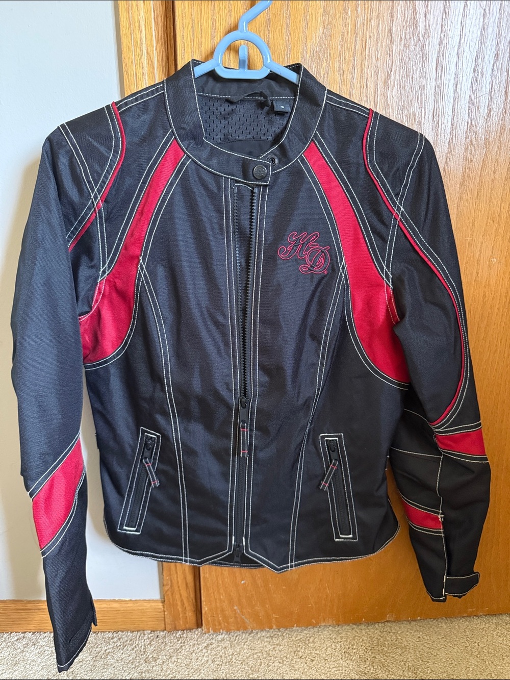 Harley-Davidson Black and Red Women's Motorcycle Jacket